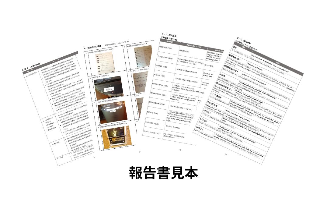インバウンド対策_現地チェック報告書イメージ